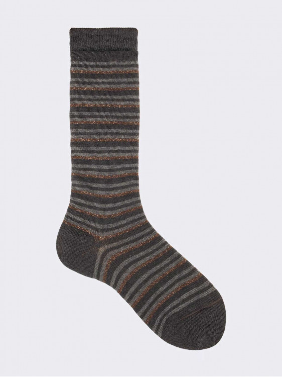 Knee - High striped patterned socks in Warm cotton