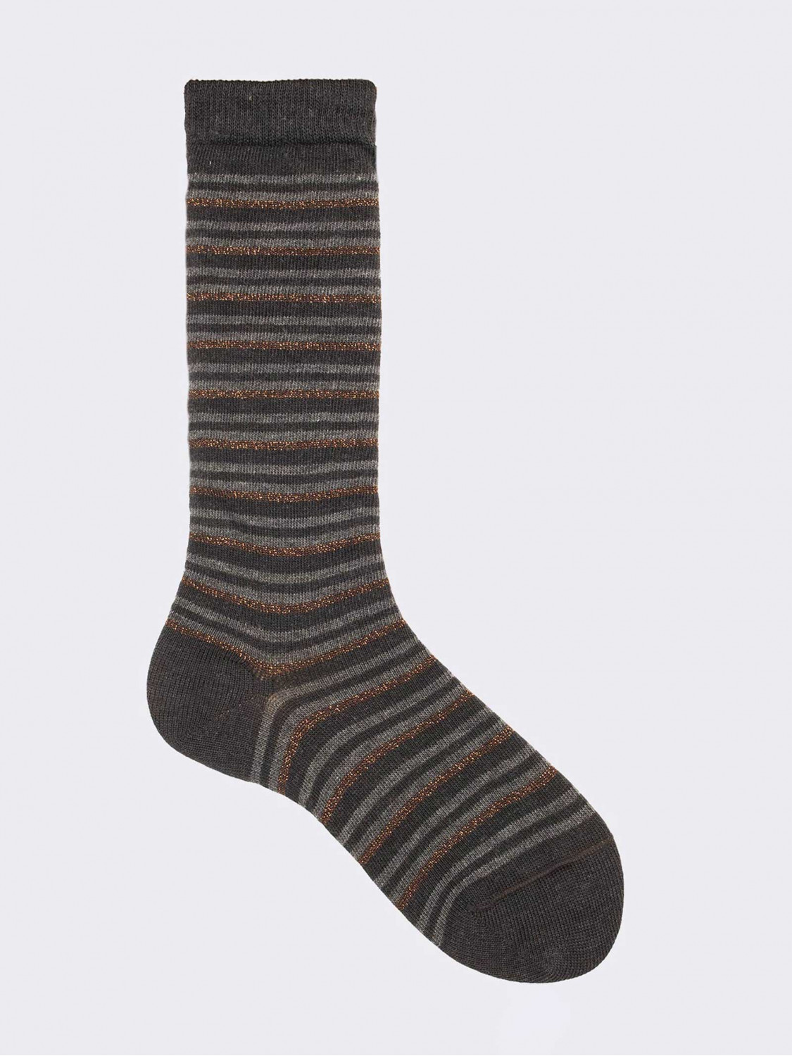 Gestreifte gemusterte lange Socken aus warmer Baumwolle