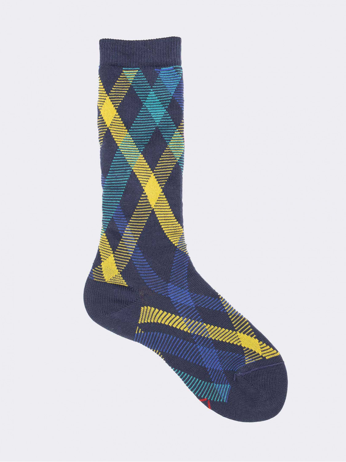 Knee High cheked patterned socks in Warm cotton