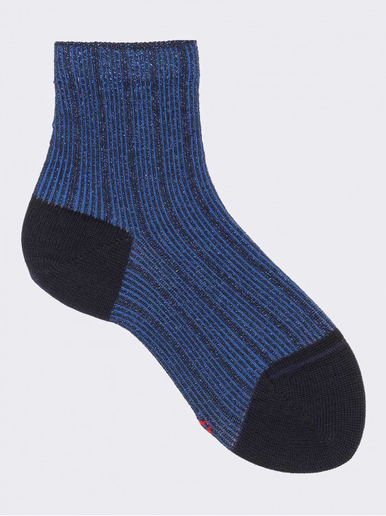 Kurze Socken mit Lurex-Muster aus warmer Baumwolle