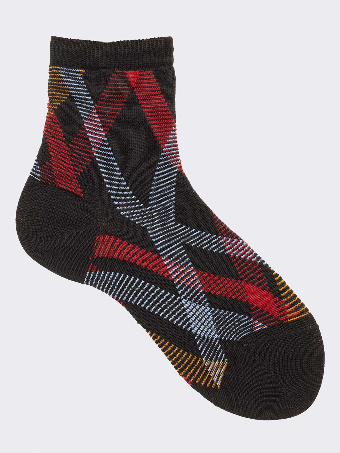 Kurze geometrisch gemusterte Socken aus warmer Baumwolle