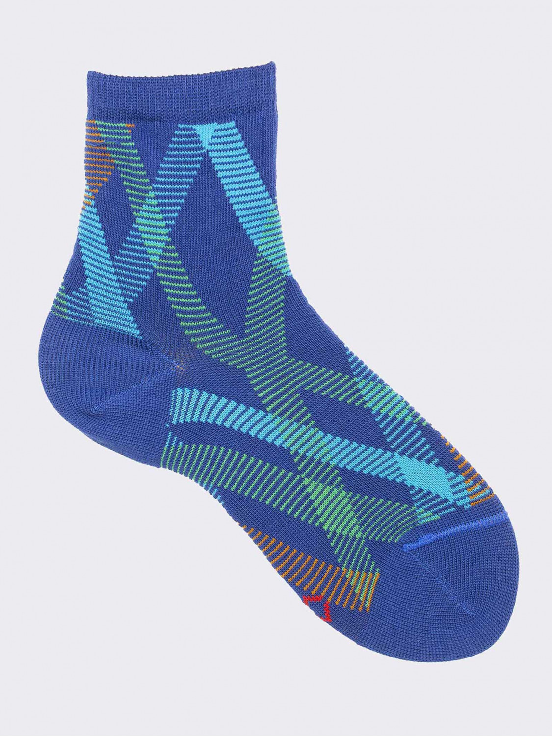 Short socks in geometric pattern in warm cotton