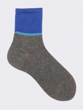 Children's sports bicolor fantasy short socks in warm cotton