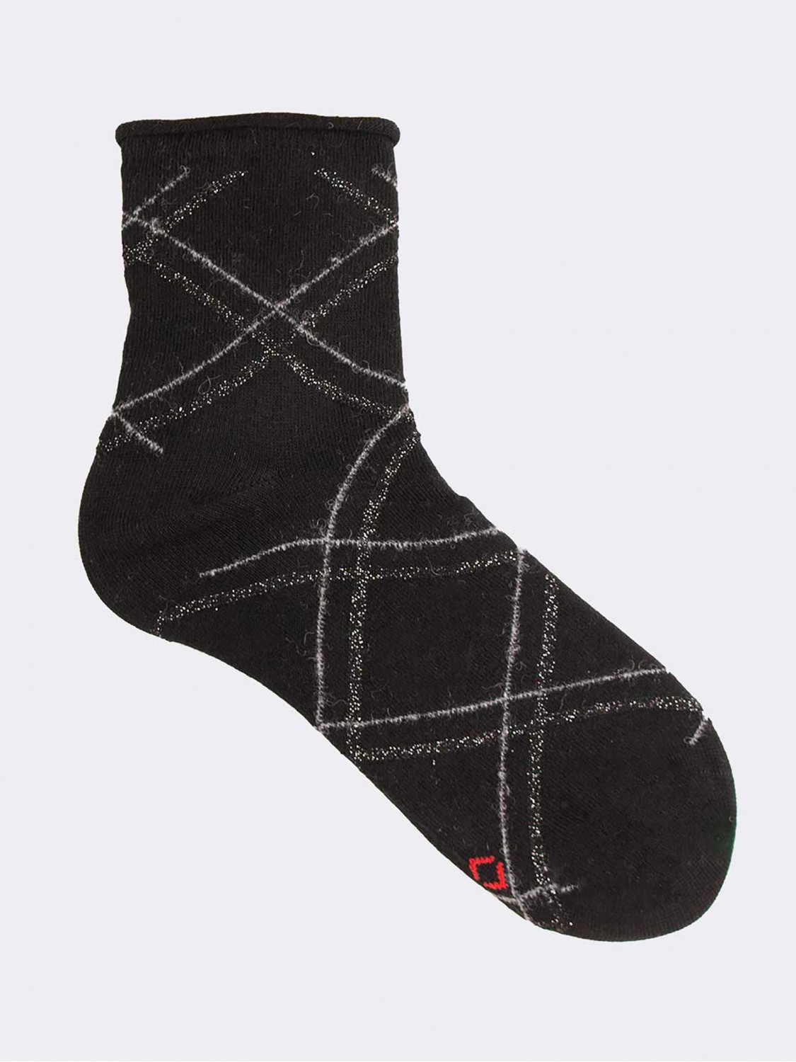Kurze Socken mit Karomuster