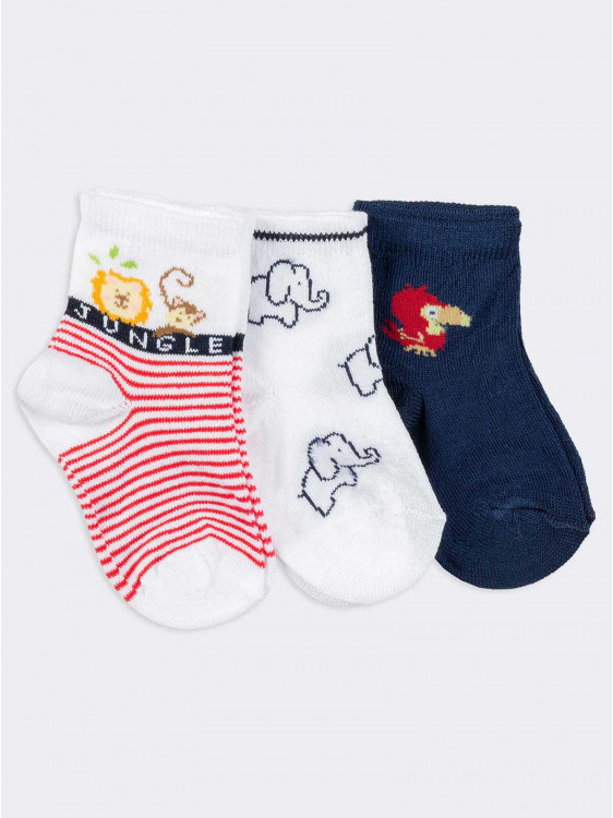 Tris short socks newborn  jungle pattern