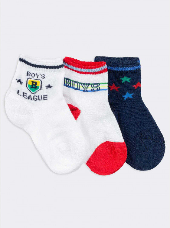 Tris short socks newborn stars league pattern