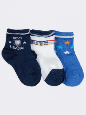 Tris short socks newborn stars league pattern