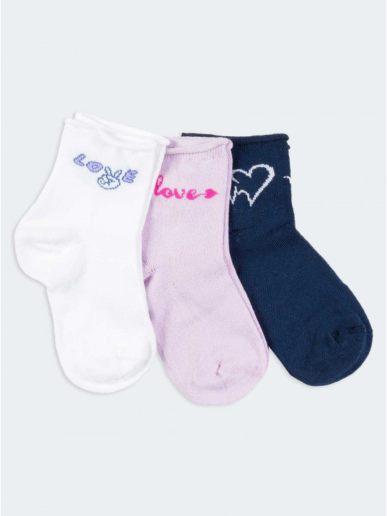 Set kurze Socken für Mädchen Fantasie Liebe