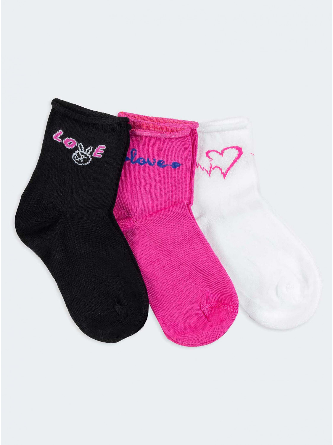 Set kurze Socken für Mädchen Fantasie Liebe