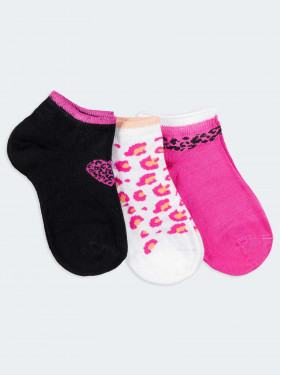 Tris short socks pattern heart and animalier
