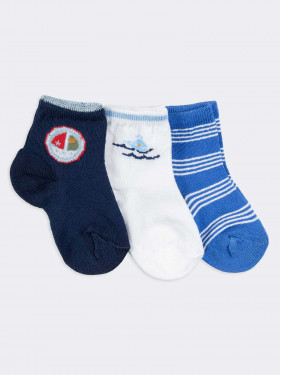 Tris crew patterned socks newborn 