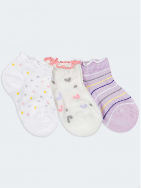 Set von neugeborenen Baby kurze Socken Phantasie Herzen Streifen und Punkte