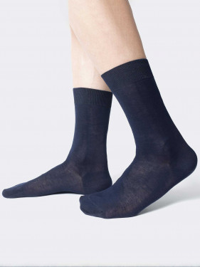 Plain 100% Filo di Scozia Cotton calf socks - 6 pairs
