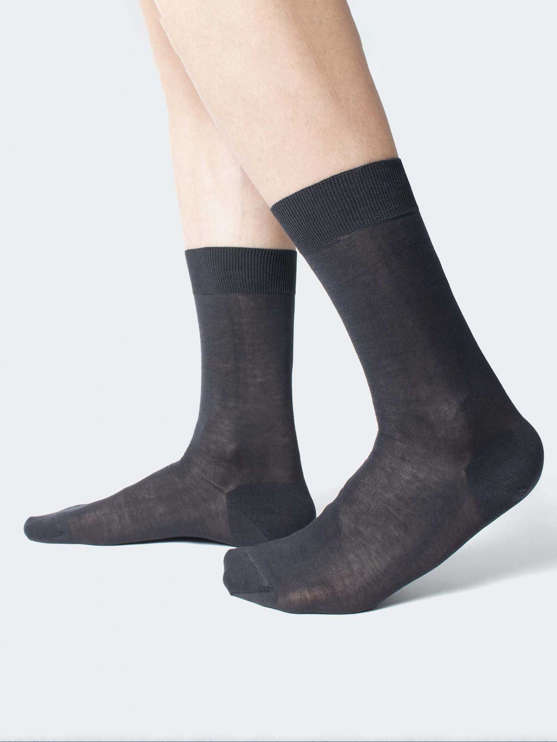 Plain 100% Filo di Scozia Cotton calf socks - 6 pairs