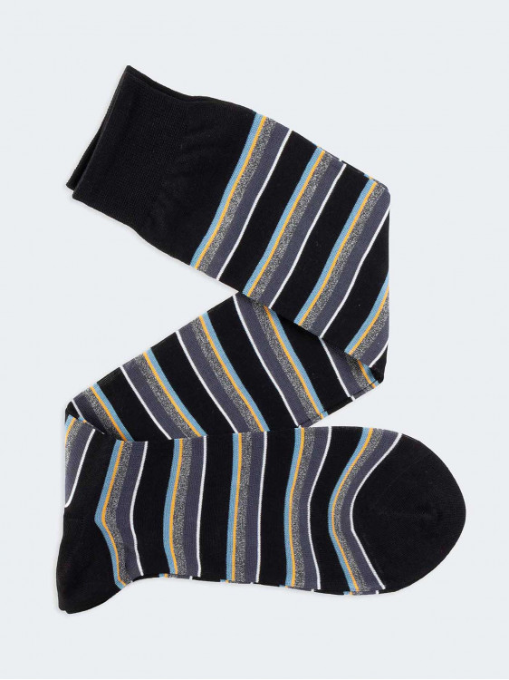 Milleraies gemusterte lange Socken 100% Baumwolle Fil d'Écosse cotton lisle