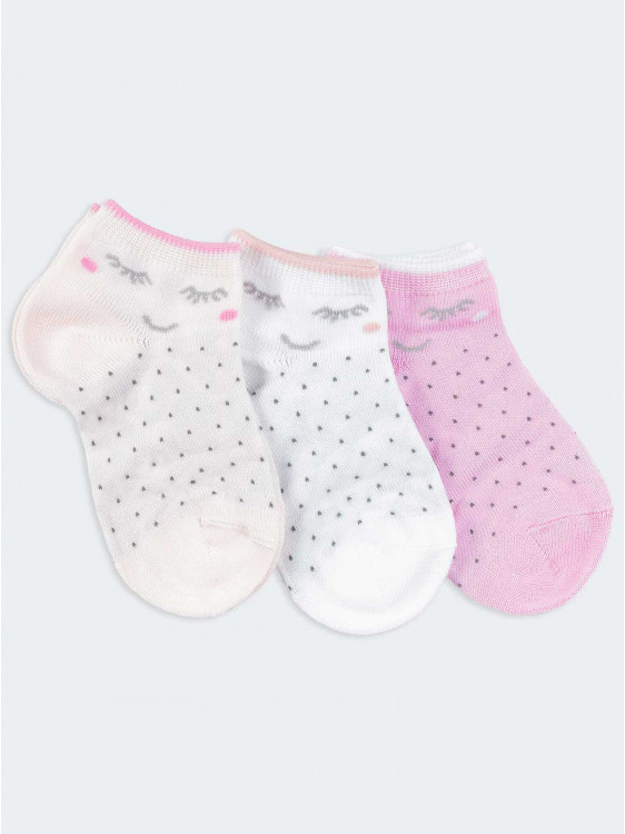 Tris short newborn socks polka dots pattern