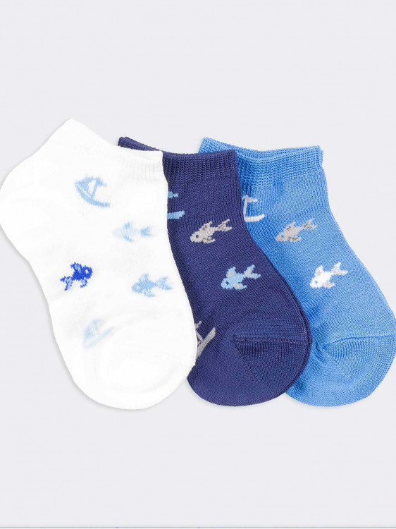 Tris baby short socks whit fish