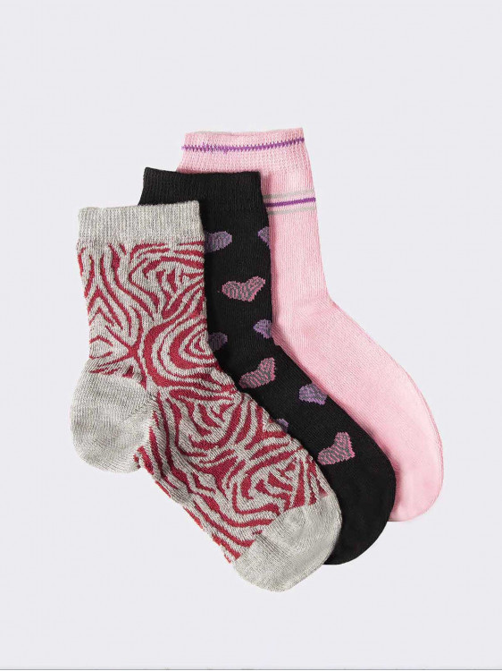 Tris short socks minimal heart pattern