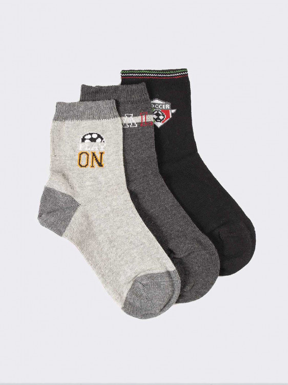 Set kurzer Socken für Kinder mit Fußballmuster