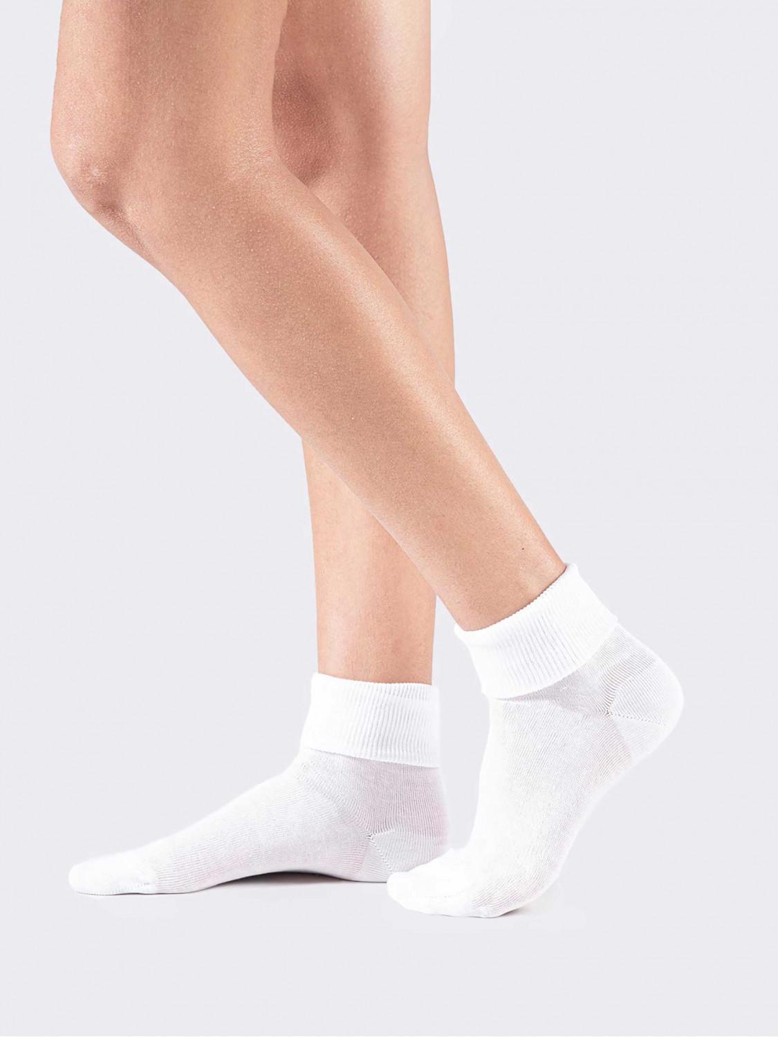 Kurze Socken mit Umschlag aus reiner Baumwolle