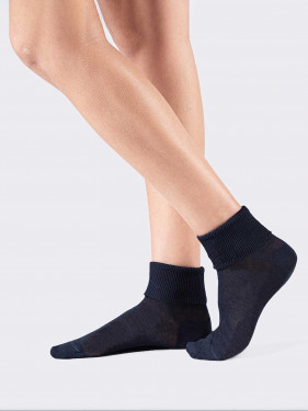 Kurze Socken mit Umschlag aus reiner Baumwolle