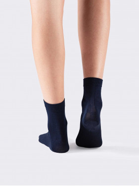 Short socks with turn-up in pure cotton