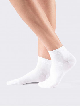 Women's Short Cotton Socks with Sporty Cuff - Made in Italy