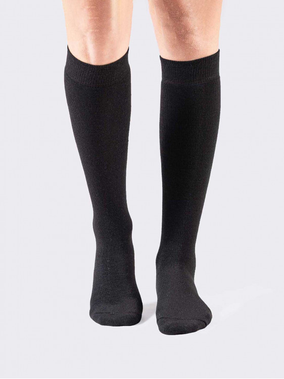 Unifarbene lange Socken aus Fleece für Frauen