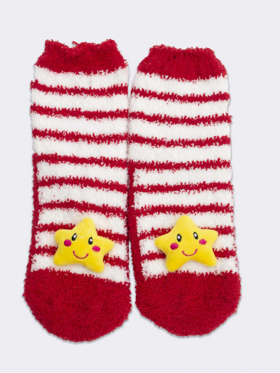 Kids short socks non-slip striped pattern