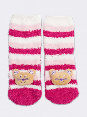 Kids short socks non-slip striped pattern