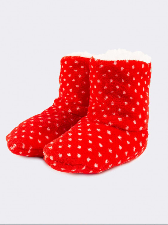 Women’s Christmas slippers polka dots pattern