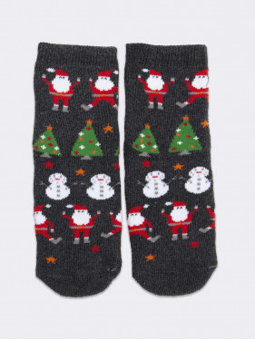 Short socks kids non-slip Christmas pattern 