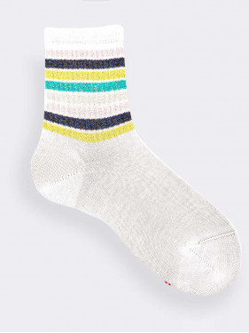Short girl sport socks lurex - warm cotton Bio