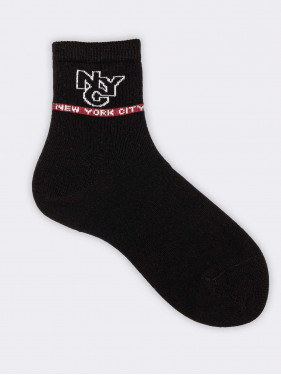 Kurze Socken für Jungen New York City Fantasy warm Baumwolle Bio