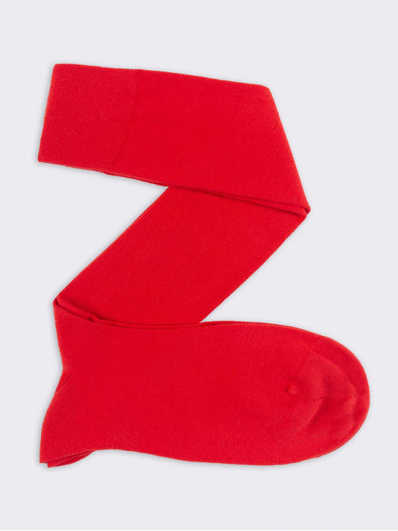 Red long socks in warm cotton