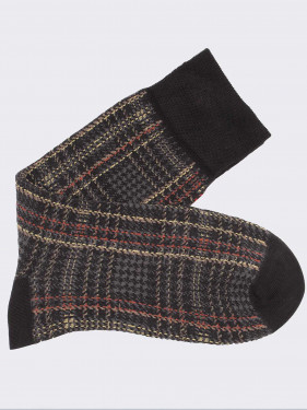 Crew man socks tartan pattern  in warm cotton