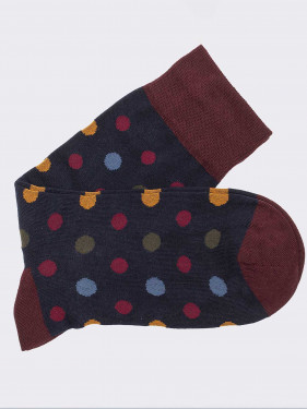 Short man socks big dots pattern in warm cotton