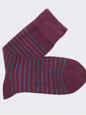 Gestreifte, kurze Socken aus warmer Baumwolle