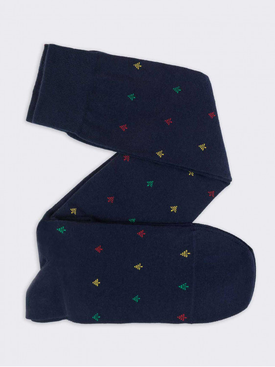 Knee high man socks - tree pattern