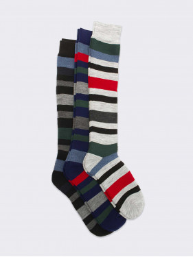 Tris Men’s  knee-high socks with large stripes