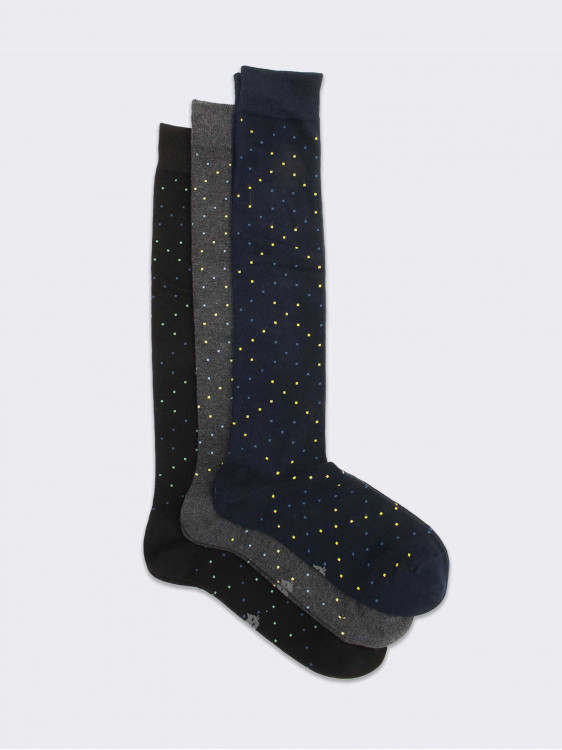 Men’s knee-high socks with diamond pattern