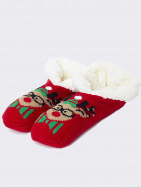 Men’s Christmas patterned slipper with snowman