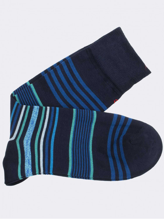 Crew socks for men in cool cotton - Capri pattern