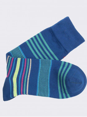 Crew socks for men in cool cotton - Capri pattern
