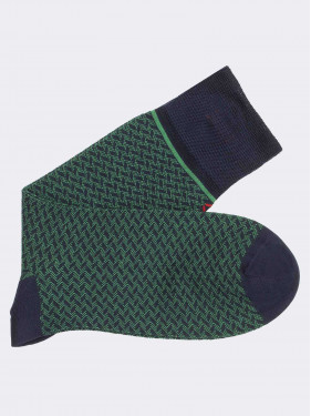 Crew socks for men in Fresh Cotton - geometric pattern