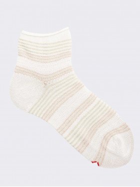 Women's milleraies patterned calf socks in fresh cotton