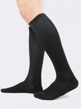 Piquet Knee high socks with Tactel treatment - Made in Italy