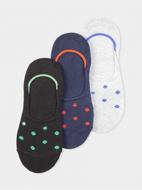 Three polka dot patterned ghosts with non-slip heel