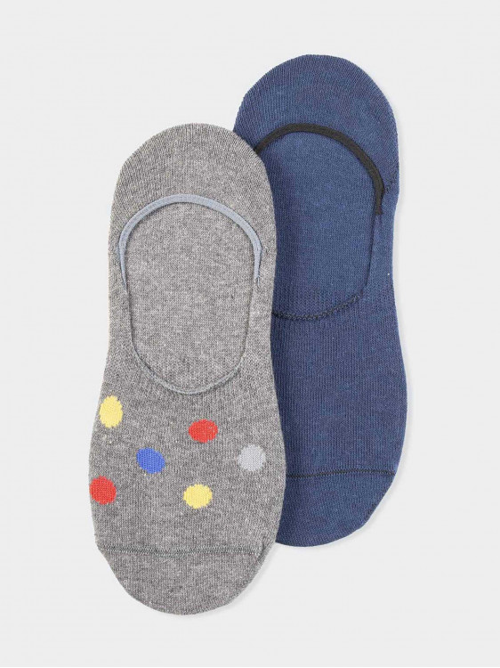 Two pairs polka dot patterned phantom socks with non-slip heel
