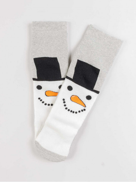 Snowman patterned calf socks